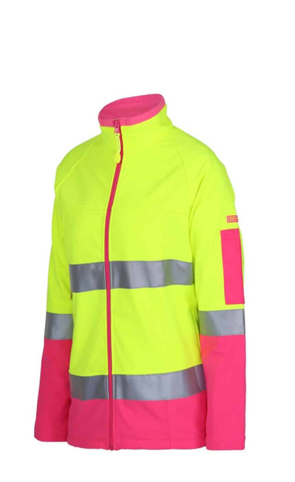 Ladies Hi Vis (D + N) Softshell Jacket with Reflective Tape JB-6D4J1