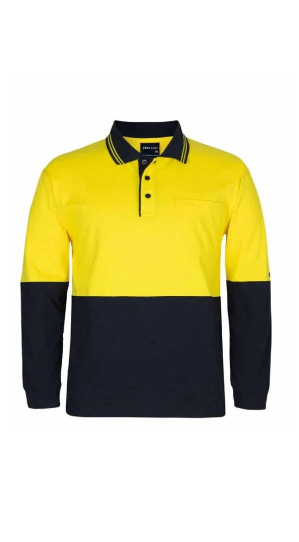 Hi Vis L/S Cotton Polo JB-6CPHL