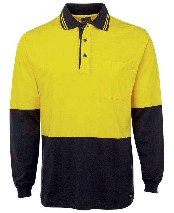 Hi Vis L/S Cotton Polo JB-6CPHL - Image 10