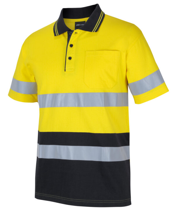 Hi Vis (D+N) S/S Cotton Polo JB-6DCPS - Image 2