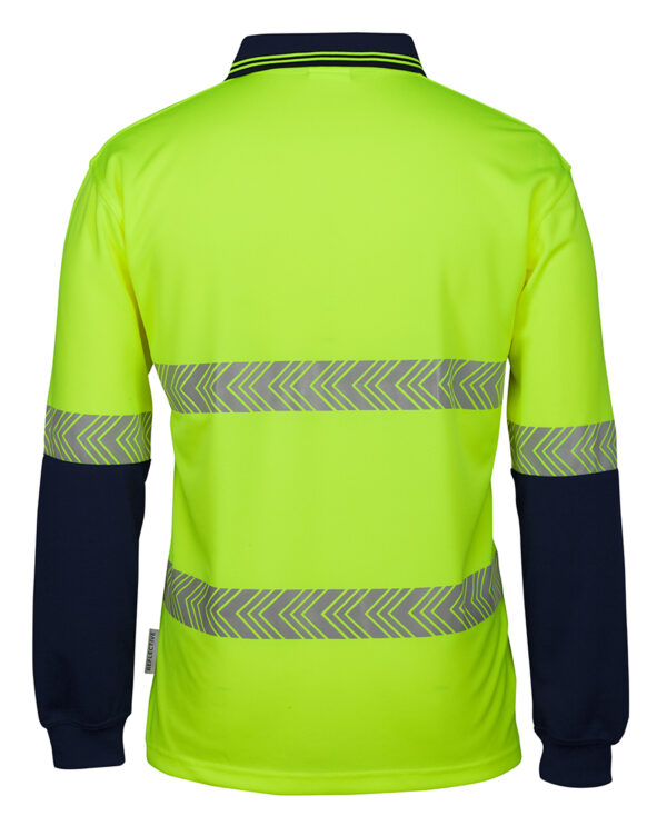 Hi Vis Long Sleeve Polo with Segmented Reflective Tape JB-6HLST - Image 3