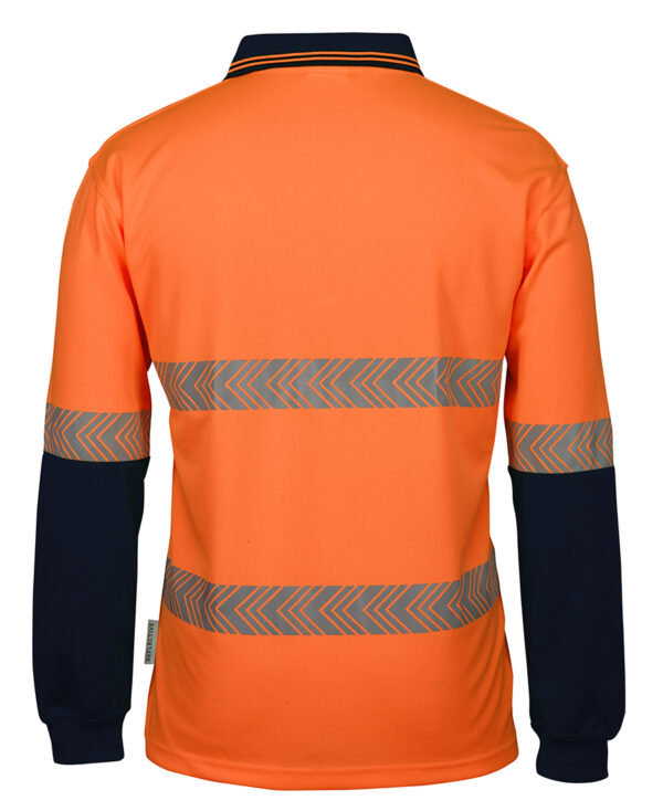 Hi Vis Long Sleeve Polo with Segmented Reflective Tape JB-6HLST - Image 6