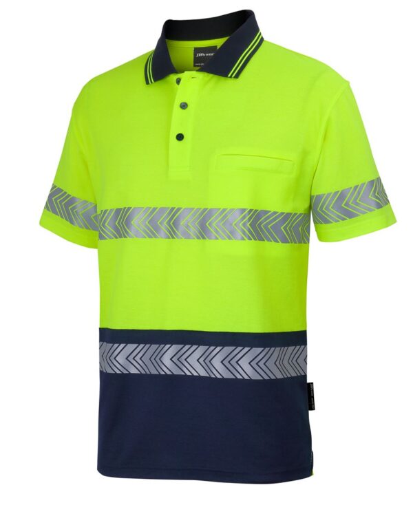 Hi Vis S/S D+N C/Back Segmented Tape Polo JB-6HMSS - Image 2