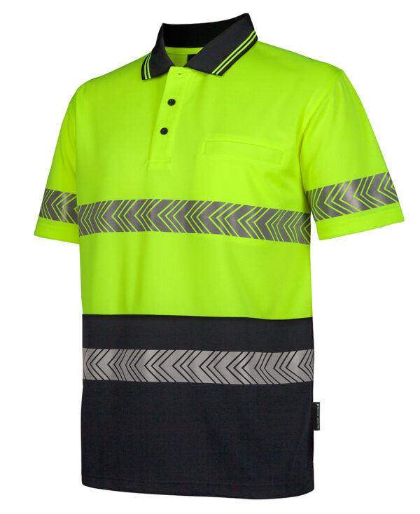 Hi Vis Short Sleeve Polo with Segmented Reflective Tape JB-6HSST - Image 2