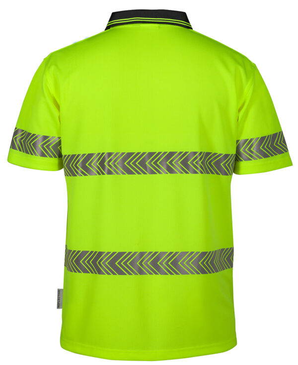 Hi Vis Short Sleeve Polo with Segmented Reflective Tape JB-6HSST - Image 3