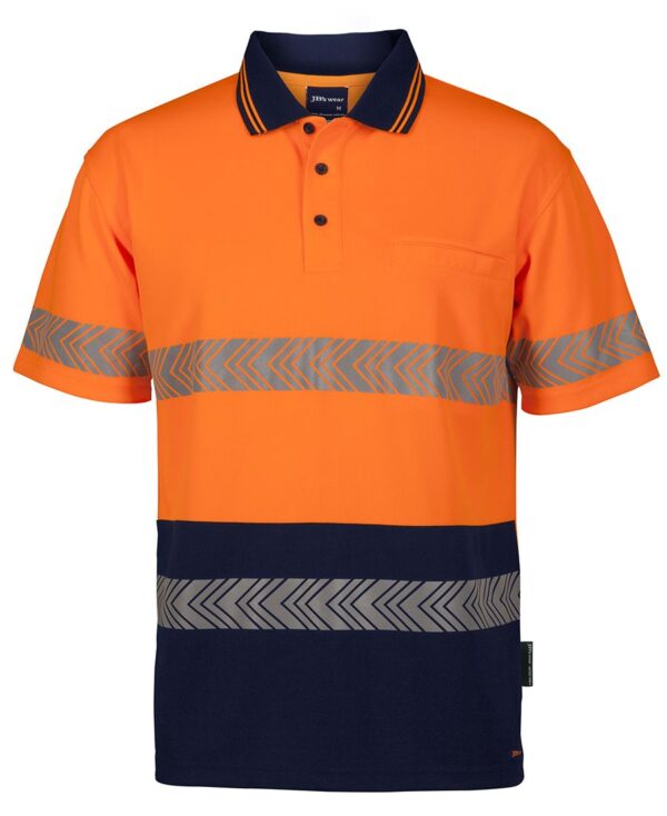 Hi Vis Short Sleeve Polo with Segmented Reflective Tape JB-6HSST - Image 4