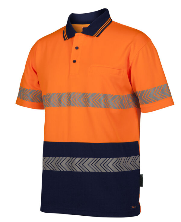 Hi Vis Short Sleeve Polo with Segmented Reflective Tape JB-6HSST - Image 5