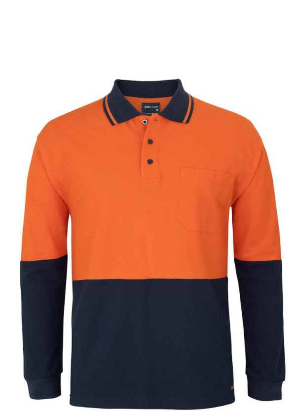 Hi Vis L/S Cotton Pique Trad Polo JB-6HVQL