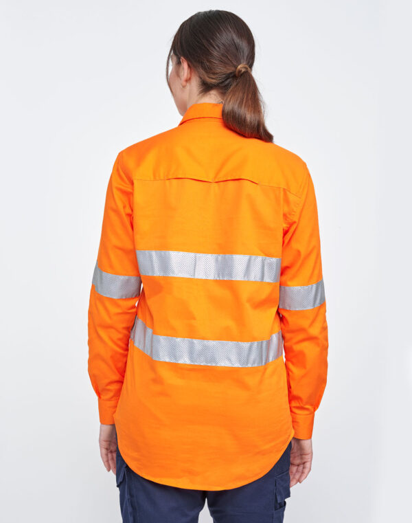 Unisex Hi-Vis Cool Breeze Closed Front LS Shirt With Perforated Tape SH-SW87 - Image 17