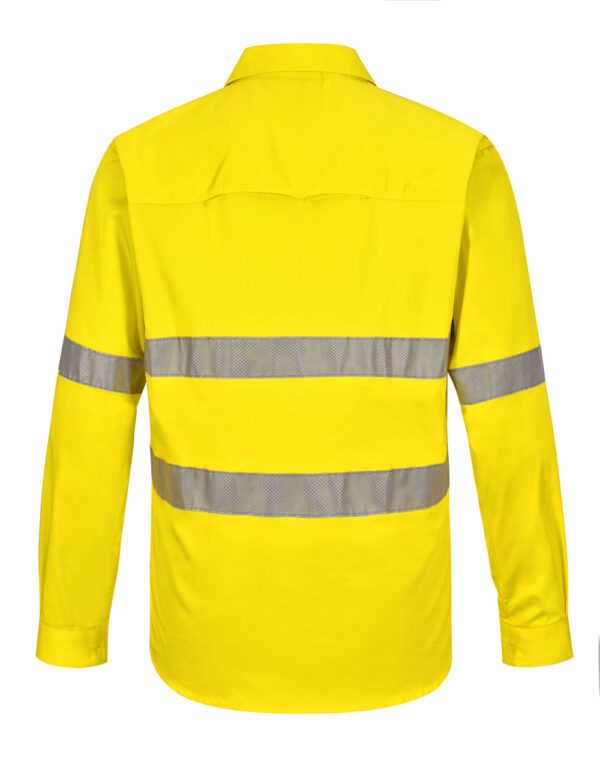 Unisex Hi-Vis Cool Breeze Closed Front LS Shirt With Perforated Tape SH-SW87 - Image 7