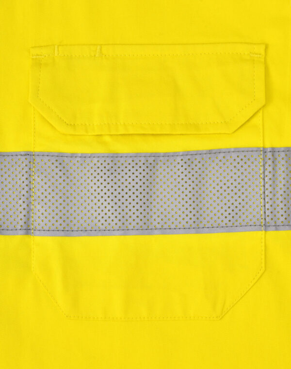 Unisex Hi-Vis Cool Breeze Closed Front LS Shirt With Perforated Tape SH-SW87 - Image 14