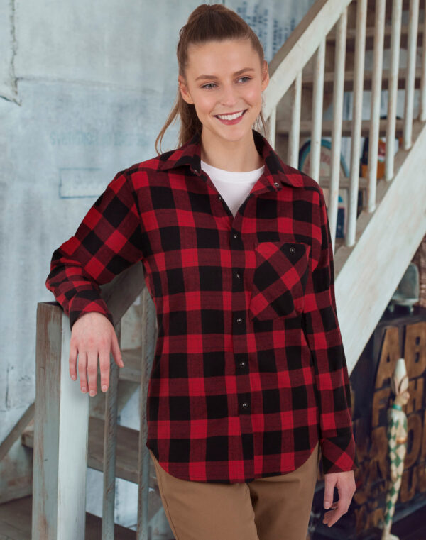 UNISEX CLASSIC FLANNEL PLAID LS SHIRT SH-WT11 - Image 20